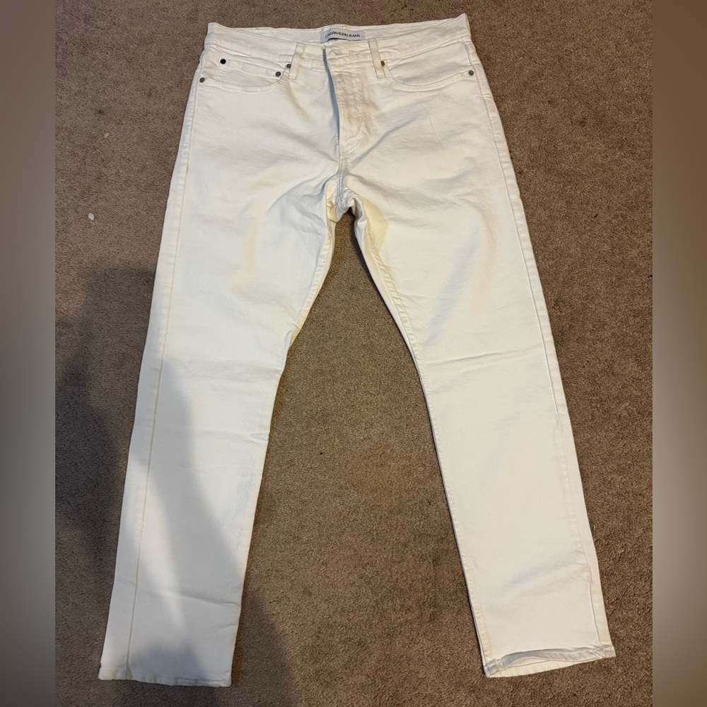 Calvin Klein Jeans Men's Off-White Slim Jeans